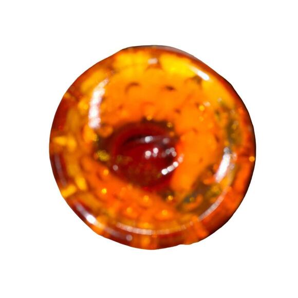 Vintage Amberina Art Glass Hobnail Footed Swung Stretch Bud Vase 11" T x 2.5" W - Picture 12 of 15